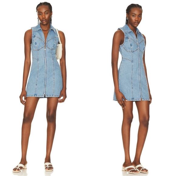 NWT GRLFRND Selena Sleeveless Mini Dress in High Point - Picture 1 of 10